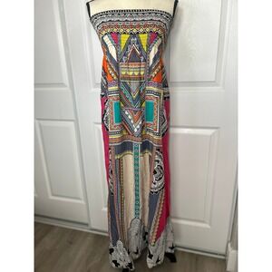 Flying Tomato Women's Maxi Dress Small Strapless Geometric‎ Boho Festival